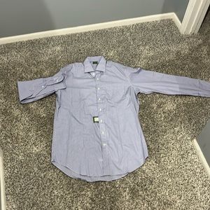 Sid Mashburn. Spread Collar Dress Shirt. Blue Small Bangal. 16/36.